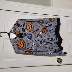 Halloween hooded sweatshirt grey with Halloween designs